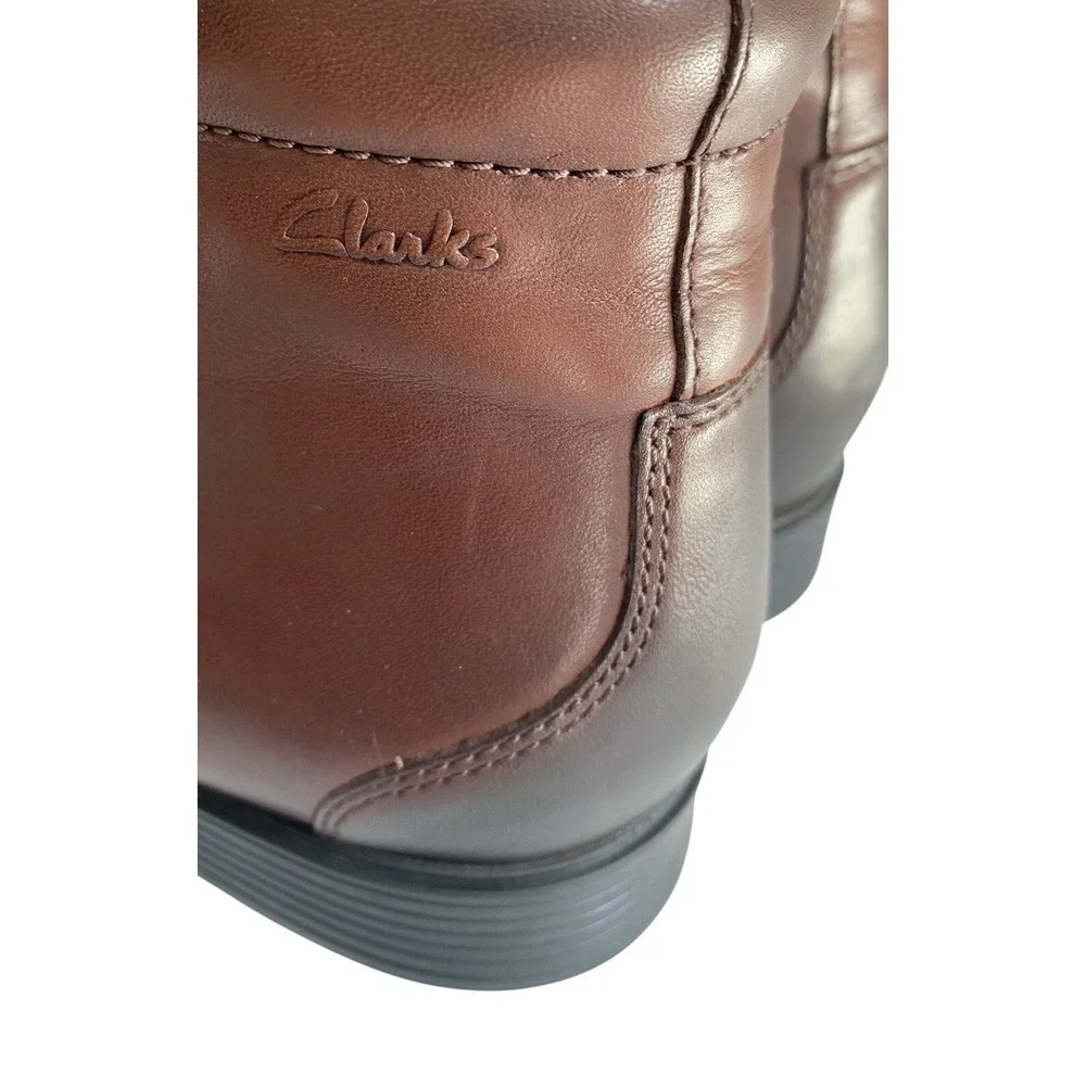Clarks Collection Comfort Men 12 M Brown Whiddon Mid Chukka Leather Lace Up Boot